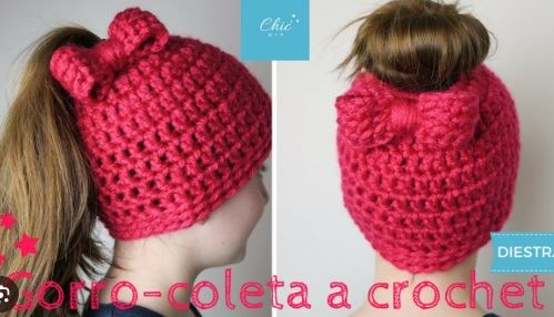 gorro coletero a crochet